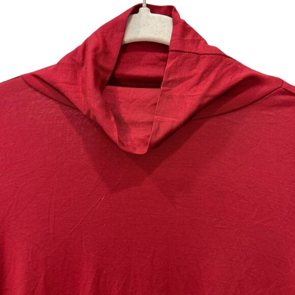 white + warren brick red fine knit turtleneck GORGEOUS L - Picture 4 of 5